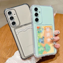Case For Samsung Galaxy S25 FE S26 S24 S23 S22 S21 Ultra Plus A37 A17 A55 A56 A54 A35 A15 A14 A36 A26 Card Bag Clear Phone Cover
