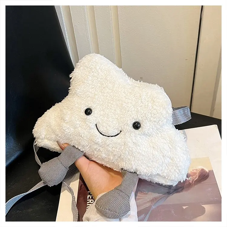 Kawaii Plush กระเป๋าผู้หญิงกระเป๋าใหม่น่ารักการ์ตูน Creative Cloud กระเป๋าสาวไหล่กระเป๋า Crossbody กระเป๋ากระเป๋าสตางค์โทรศัพท์มือถือ