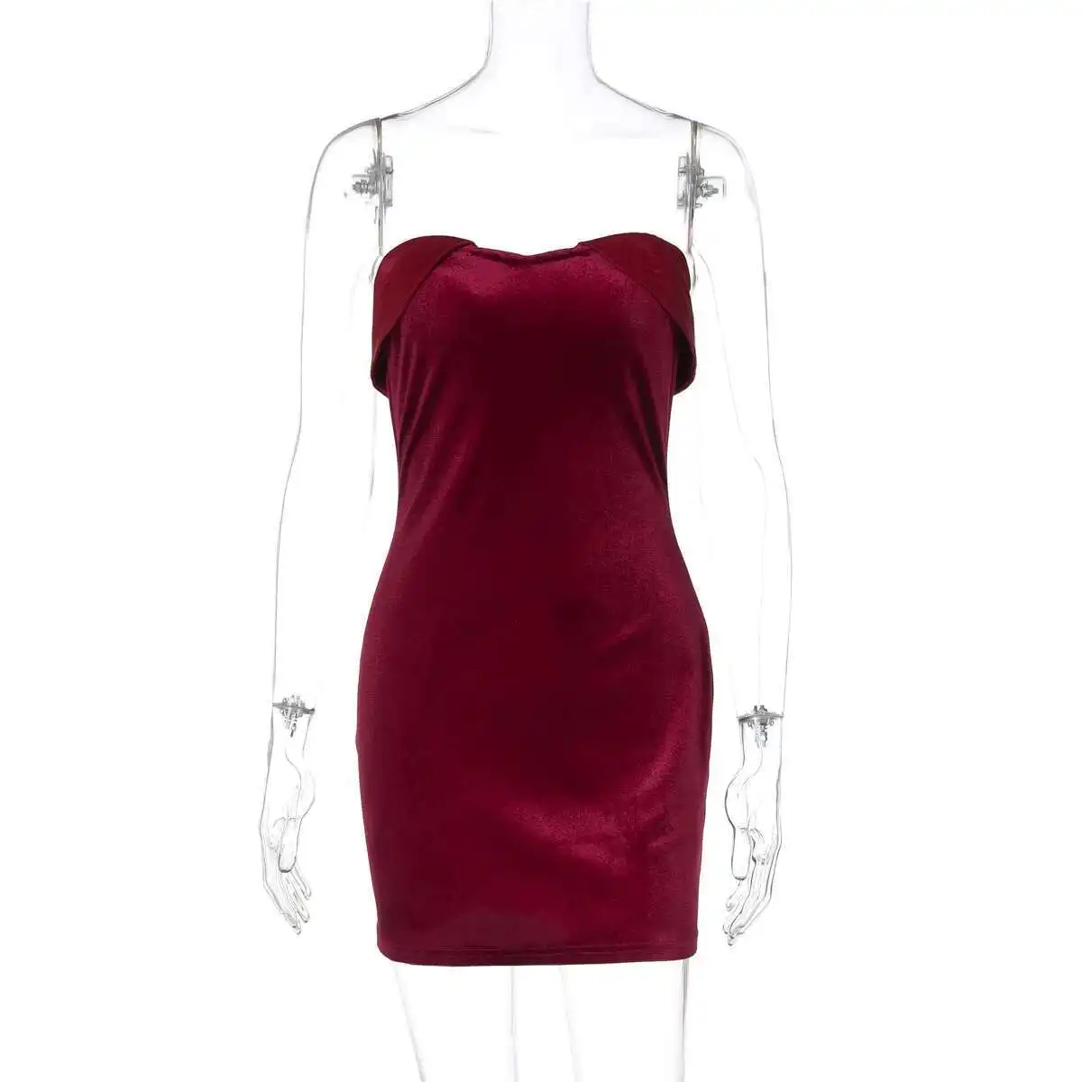 

Patchwork Velvet Sexy Chest Wrapped Dress for Women's Summer New Style, High-end Design, Plastic Waist Dress, Short Skirt