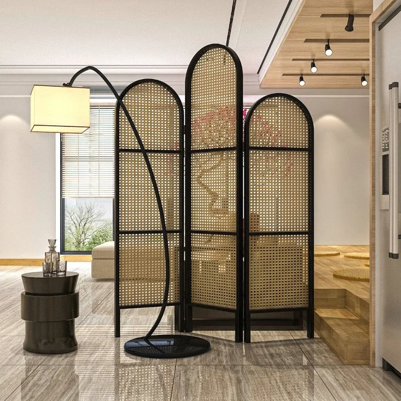 Living room Dining room Bedroom Entry porch Block mobile log simple folding screen