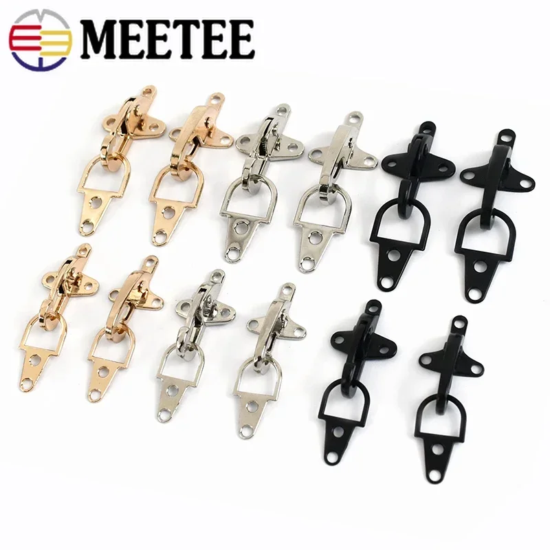 Meetee 5/10Pcs Metal Garment Hook 4/5cm Bag Connector Clip Buckle Belt Clasp Webbing Coat Button DIY Hardware Sewing Accessories