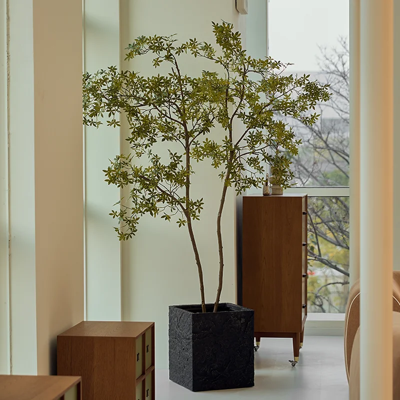 

Искусственное декоративное растение для интерьера: Премиум-качество, искусственное желтое жасминовое дерево в напольном кашпо, украшение для ландшафтного дизайна