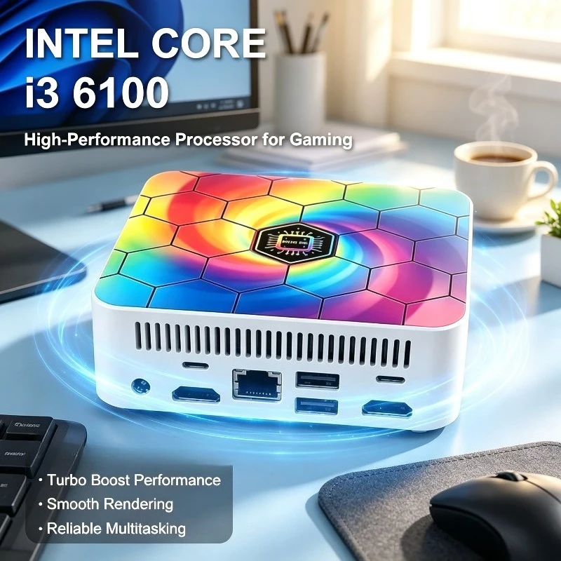 New Mini PC Core i3 6100 Windows 11 Computer 16GB RAM 1TB M.2 SSD Portable Gaming Computer 60Hz 4K HD Mini Desktop PC Gamer