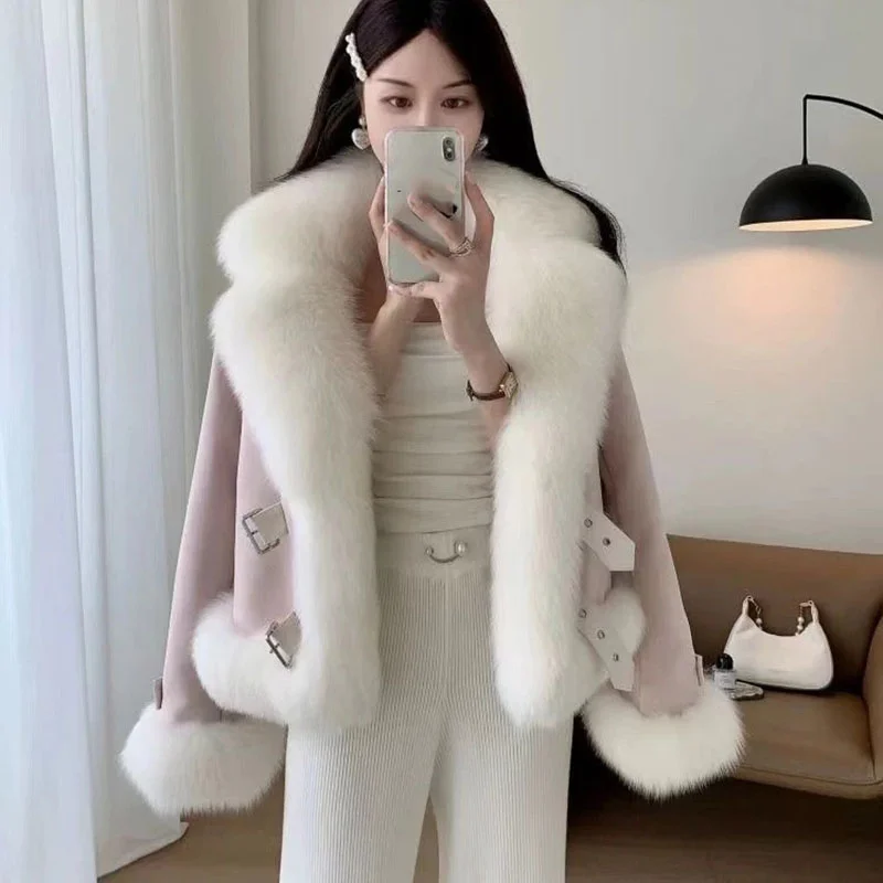 High End Fashion Faux Mink Fur Jacket 2025 New Winter Thicken Warm Elegant Fluffy Short Fur Coats High Quality Fox Fur Outwear