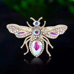 Stylish Rhinestone Bee Brooches for Women Unisex Crystal Glass Insect Pins Event Party Backpack Decoration Clothes Accessories
