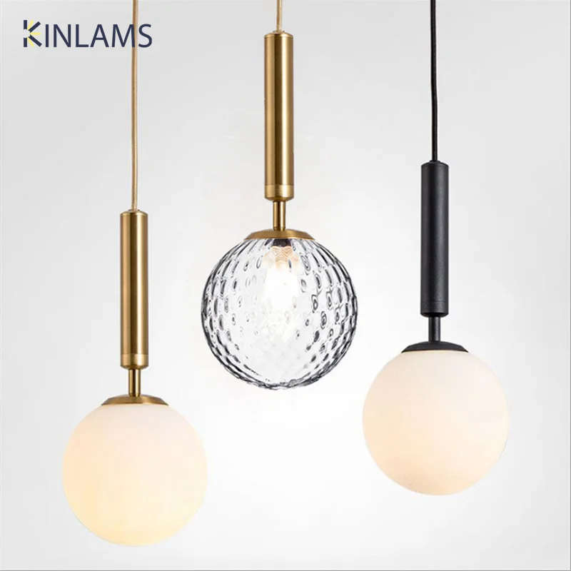 Nordic Modern Minimalist Pendant Lamp Bedroom Bedside Suspension Light Glass Droplight Milk White Overhead Light Home Decoration