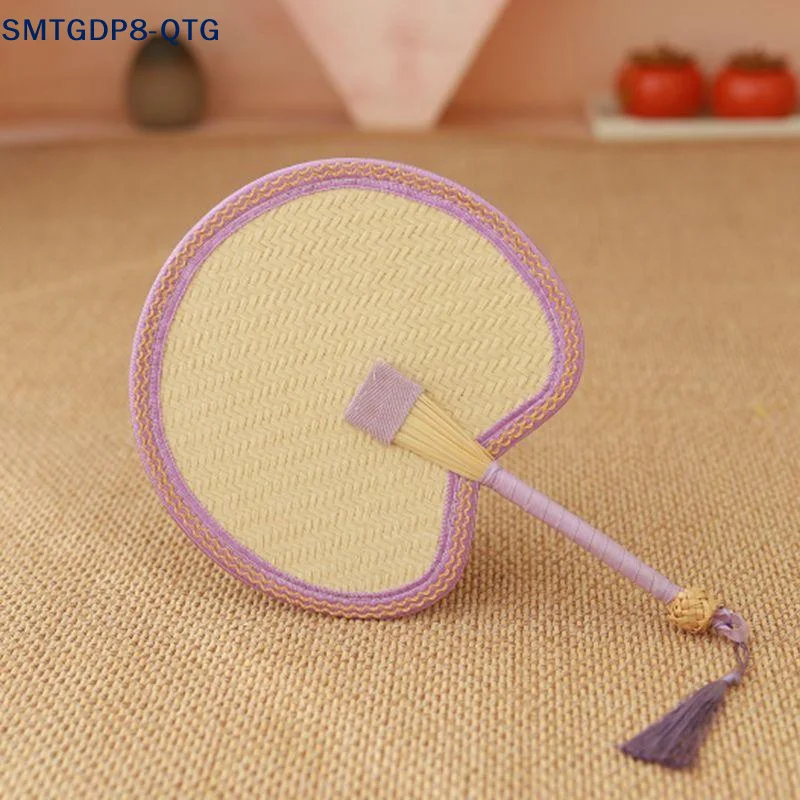 NEW Handmade Natural Straw Palm Fan Woven Handheld Fan Portable Summer Cooling Fans For Party Wedding Camping Home Decoration