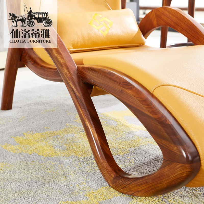 Imported Wood Solid Wood Modern European Leather Leisure