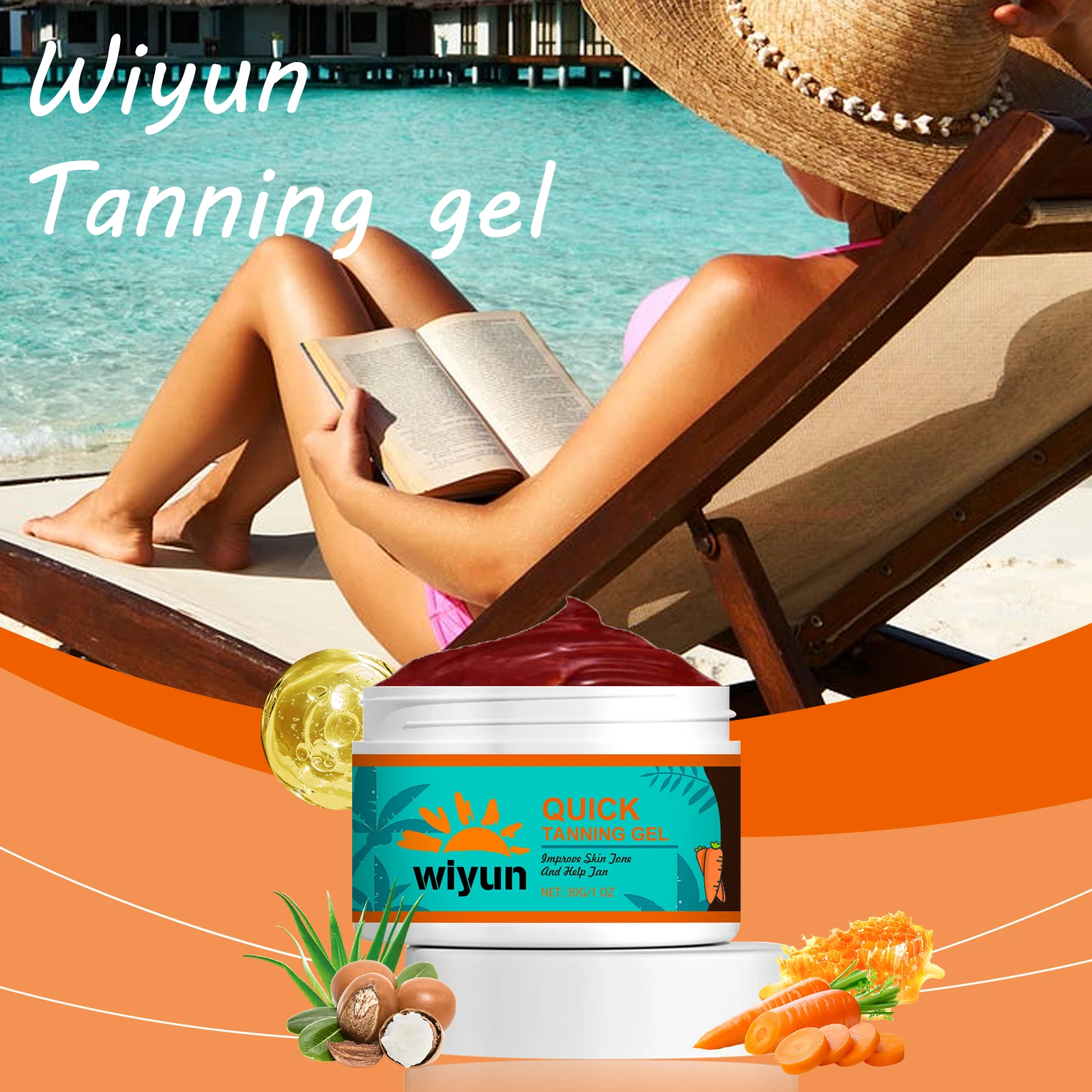

Wiyun Body Sunless Tanning Gel Moisturizing Skin Repair Damaged Skin Sunless Bronzer Wheat Skin Nourishing Body Tanning Gel
