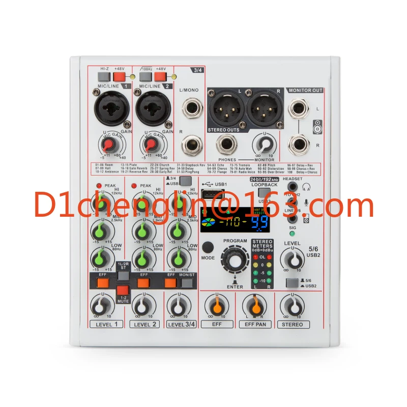 AM06 4-Channel Mixer & Digital Audio Interface - 24bit/192kHz, for PC/Mobile Recording, DJ, Studio