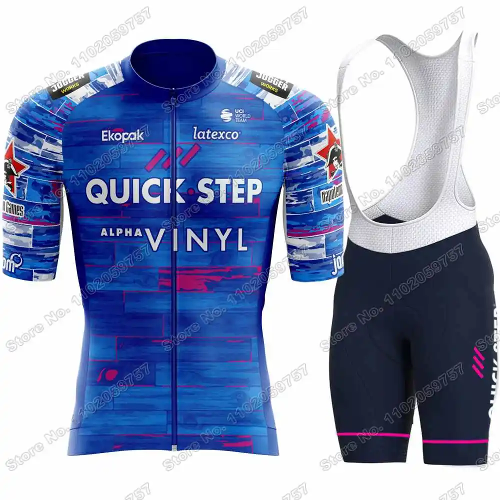 2022 Fashion Team Quick Step Cycling Jersey Set ALPHA-VINYL Cycling Clothing Julian Alaphilippe Road Bike Shirt Suit MTB Maillot