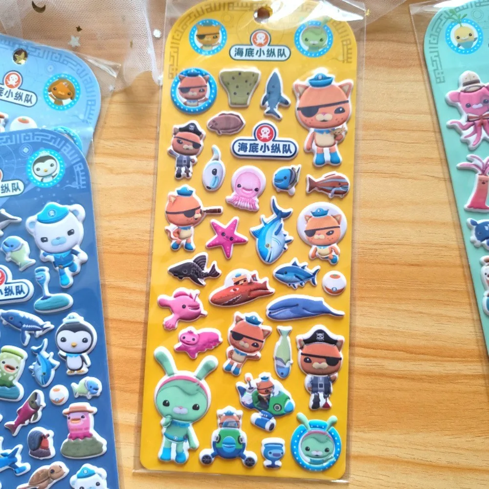 ملصقات فقاعات إسفنجية EVA مكونة من 4 قطع للأطفال من Octonauts (أنماط متعددة) - ديكور لحسابات اليد والمذكرات وزجاجات المياه