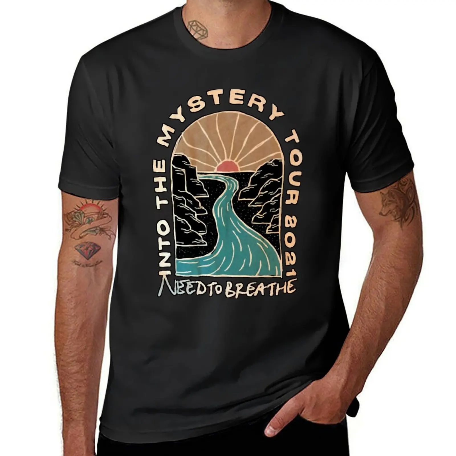 

NEEDTOBREATHE INTO THE MYSTERY TOUR 2021 T-Shirt heavyweights blacks customs design your own plain black t shirts men