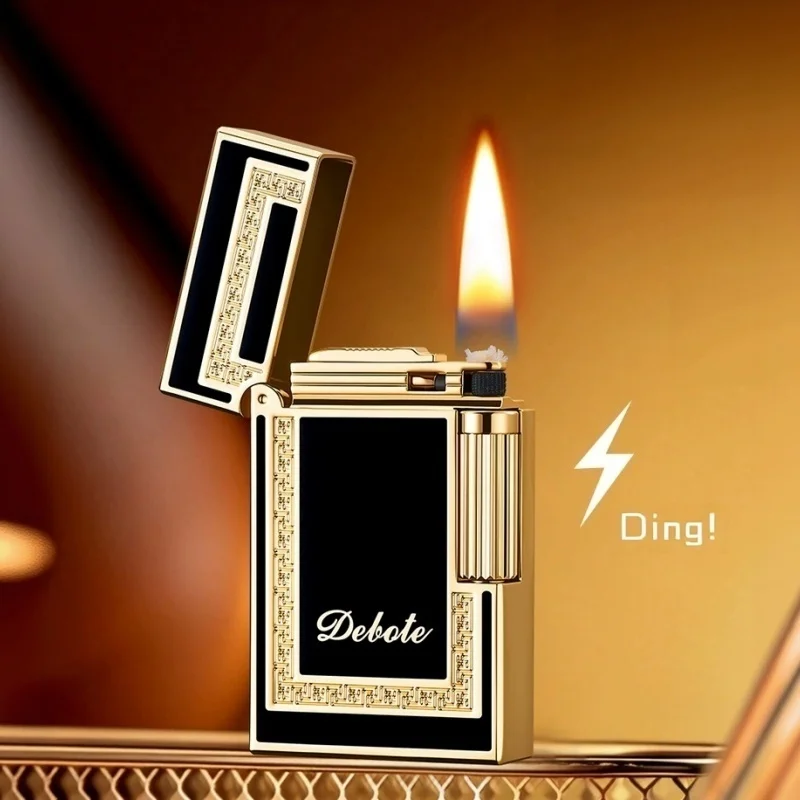 Novel Classic Vintage Lamp Oil Lighter Premium Quality Loud Sound Flint Wheel Zinc Alloy Gift Box Men Collection Festival Gift