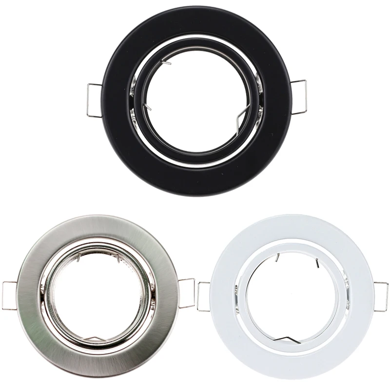 10pcs/lot Ceiling  Led Trim Rings Halogen Bulb GU10 MR16  Spot Light Bracket Fitting Fixture Frame for Home Illumination
