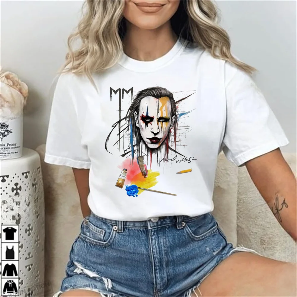 Marilyn Manson t-shirt shoujo scene  graphic summer 80s top tees gyaru meme japanese korean fashion kawaii