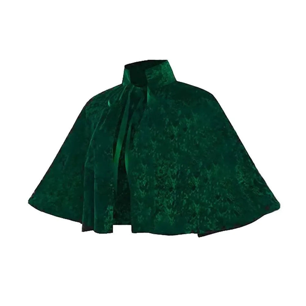 New Vintage Cosplay Velvet Cape Short Carnival Party Women's Shawl Coat Witch Shawl Victorian Steampunk Shawl Halloween Party