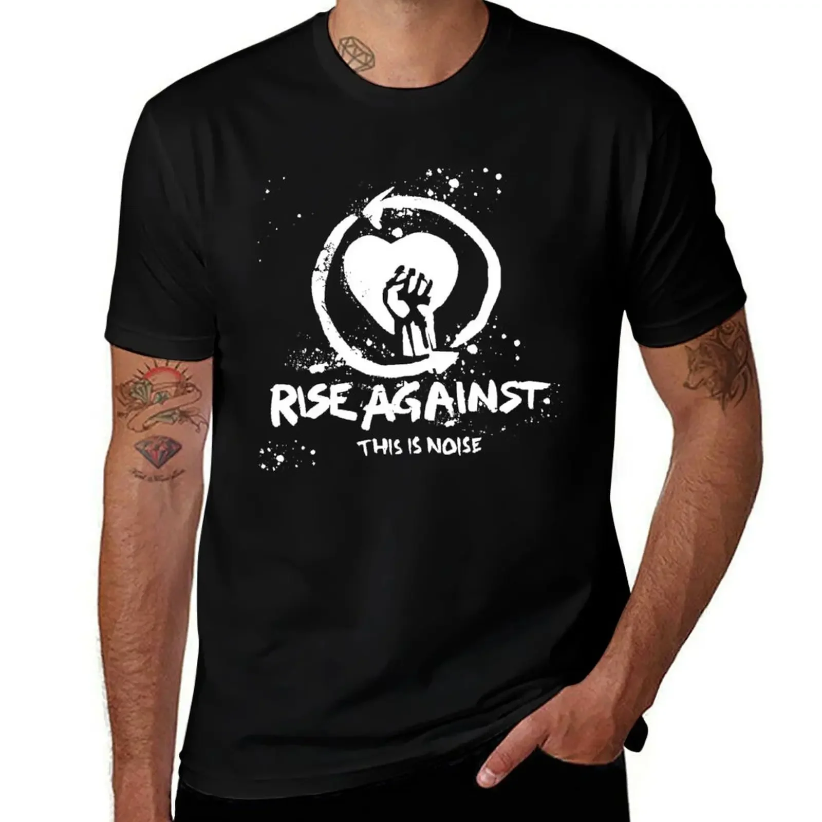 

Best seller by rise against logo band music punk rock essential t shirt T-Shirt Short sleeve tee Men's t shirts