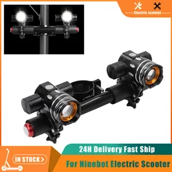 Scooter elétrico LED farol, acessórios modificados para Ninebot ES1, ES2, ES3, ES4, Mount Holder Stand, USB lanterna recarregável