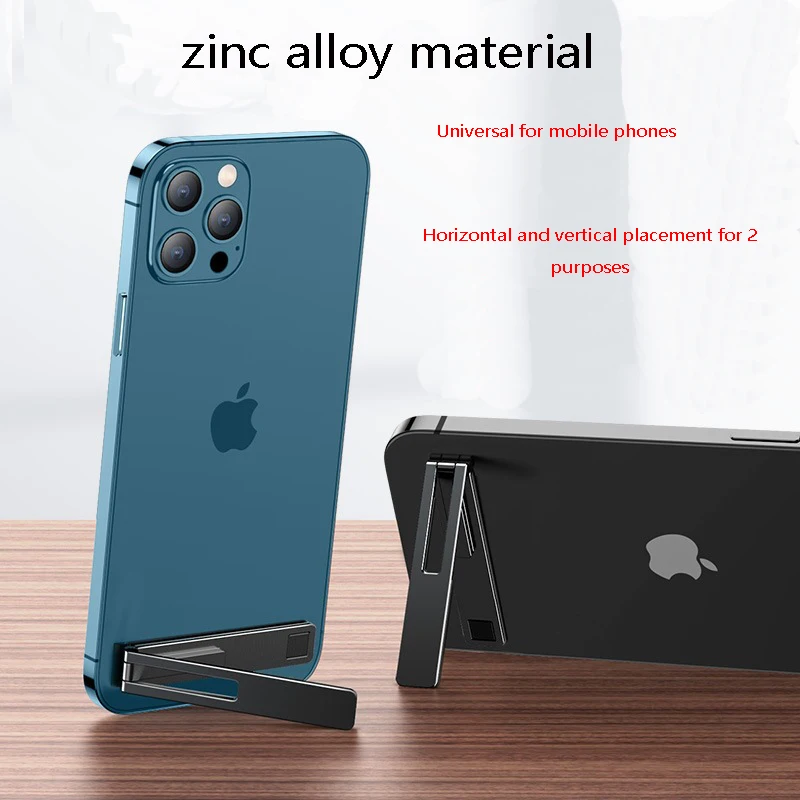 1-2Pcs Ultra-thin Minimalist Magnetic Foldable Mobile Phone Holder Bracket Metal Alloy Desktop Cell Phone Stands