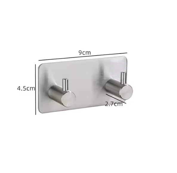 Stainless Steel 3M Self Adhesive Hooks Sticky Wall Door Hook Robe Tea Towel Rustproof Towel Rack, Clothes Coat Hanger image 4