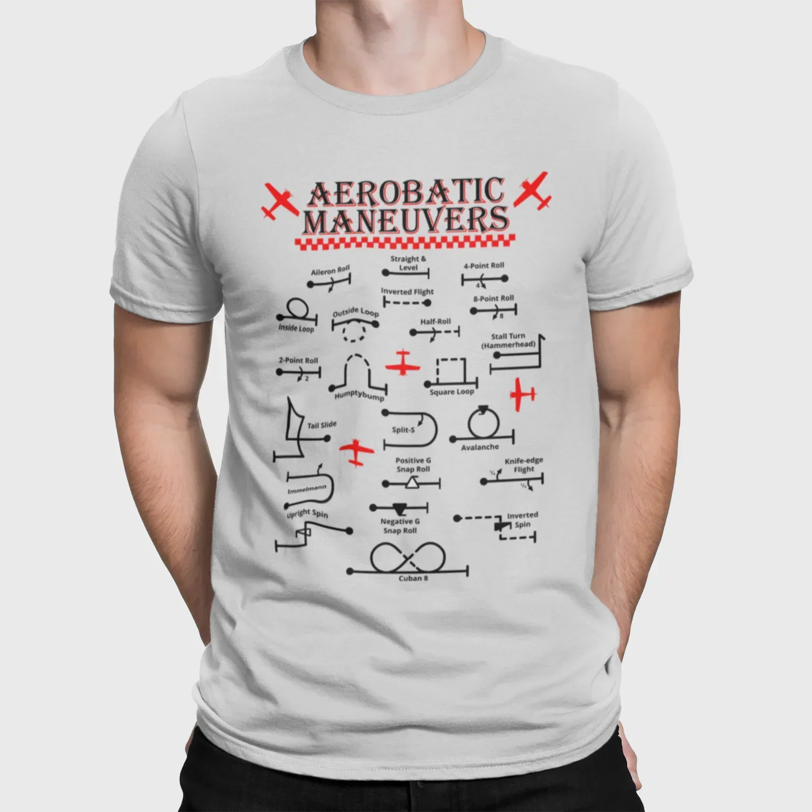 

Funny Aviation Aerobatic Maneuvers Sketch Map T-Shirt 100% Cotton O-Neck Short Sleeve Casual Mens T-shirt Size S-3XL
