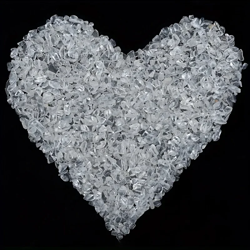 White Crystal Stone Clear Quartz Crystal Chips Bulk, Crystal Natural Irregular Crushed Stone Reik Tumbled Chips Crystal Chips