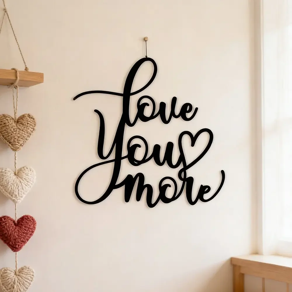 CIFBUY Wrought Iron Love Word Wall Art Decor 30cm Handwritten Letter Hanging Sign for Bedroom Living Room Wedding Gift