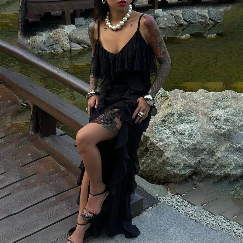 

Поп-платье с лямкой на шее и рюшами, белое сексуальное лоскутное плиссированное тонкое платье без рукавов с разрезом и рюшами, летние женские платья для вечеринок и отпуска