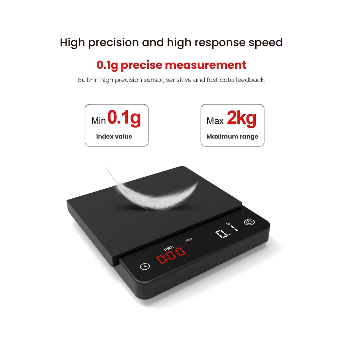 Mini báscula de cocina inteligente, balanza de café Digital de precisión, Espresso con temporizador