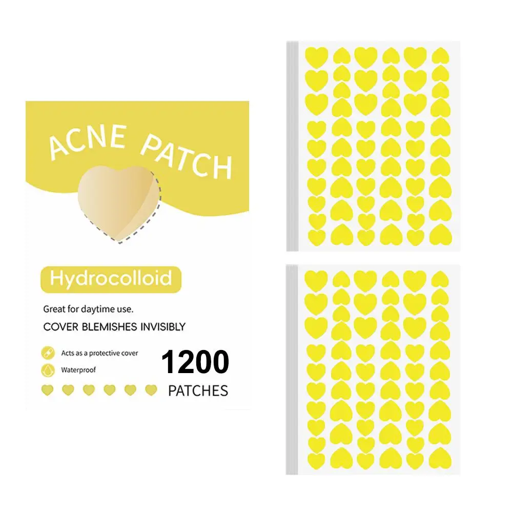 600/1200PCS Star Acne/Pimple Patch, Yellow Star Shaped Acne Absorbing Cover Patch, Invisible Hydrocolloid For Face Acne Dot K5W2