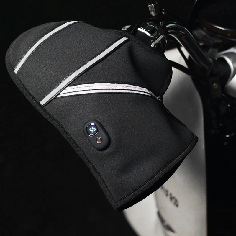 Winter Warm Motorcycle Gloves Electric Heated Handlebar Mittens Battery Powered Heated Muffs for Handle Protection Car Gloves