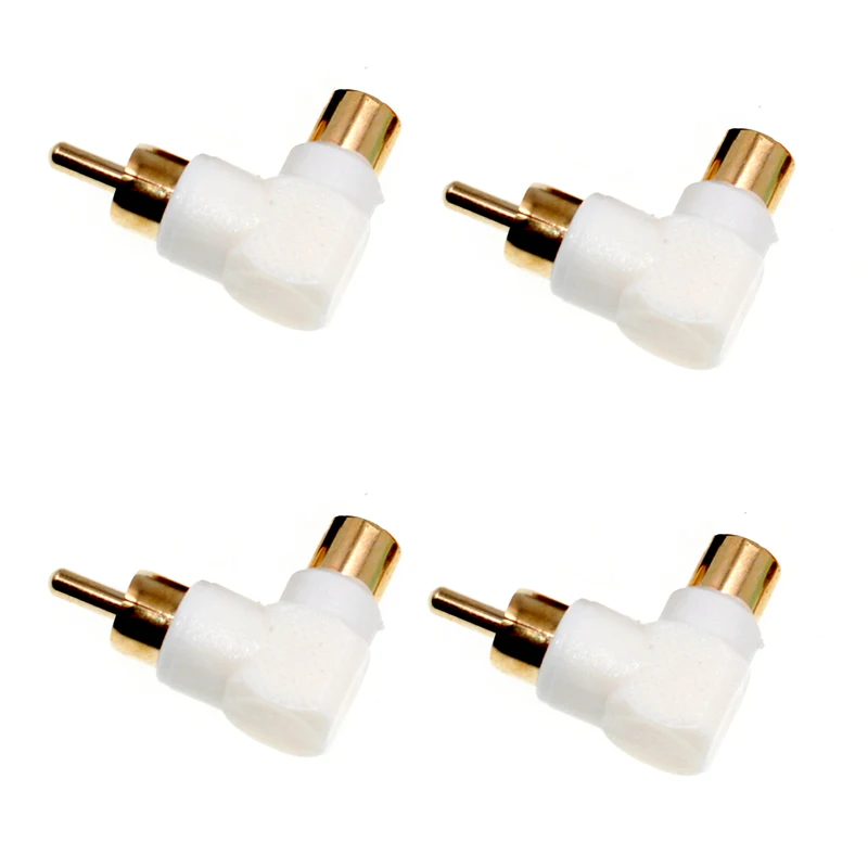 4pcs RCA right angle connector plug adapters male to female 90 degree elbow