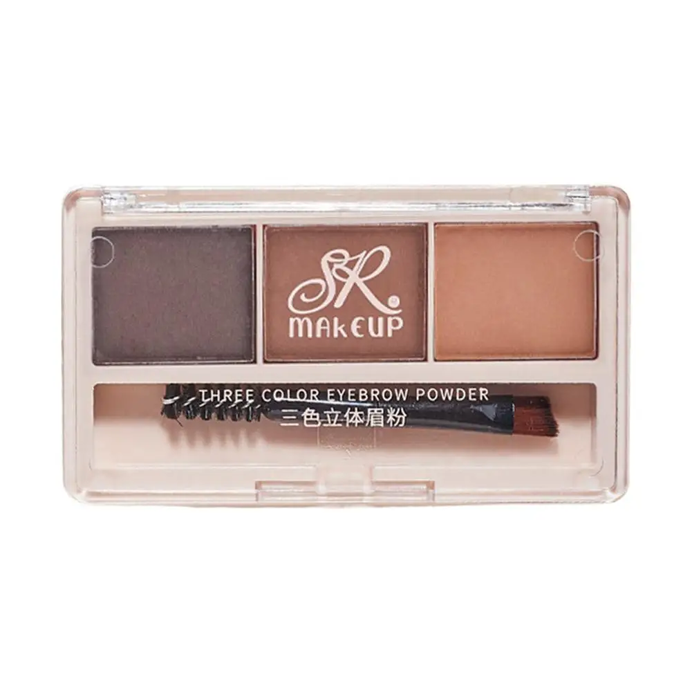 Polvo de cejas de 3 colores, sombra natural de larga duración, forma tridimensional de cejas, crema de cejas resistente al agua, Cosméticos de maquillaje