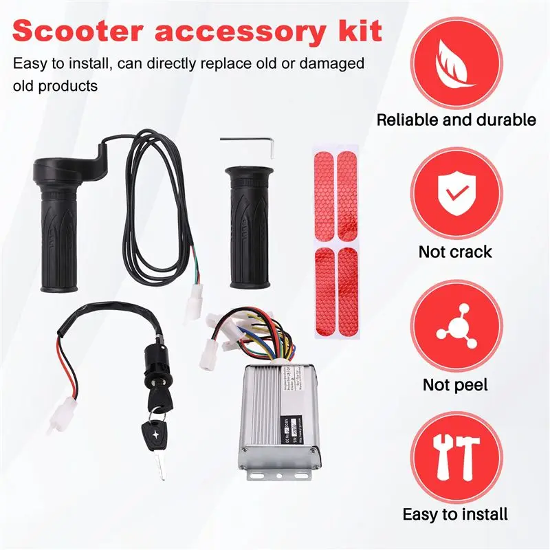 HOES-48V 1000W Electric Scooter Brush Controller +Throttle+Accelerator+Lock Kit For Electric Bike/Electric Scooter