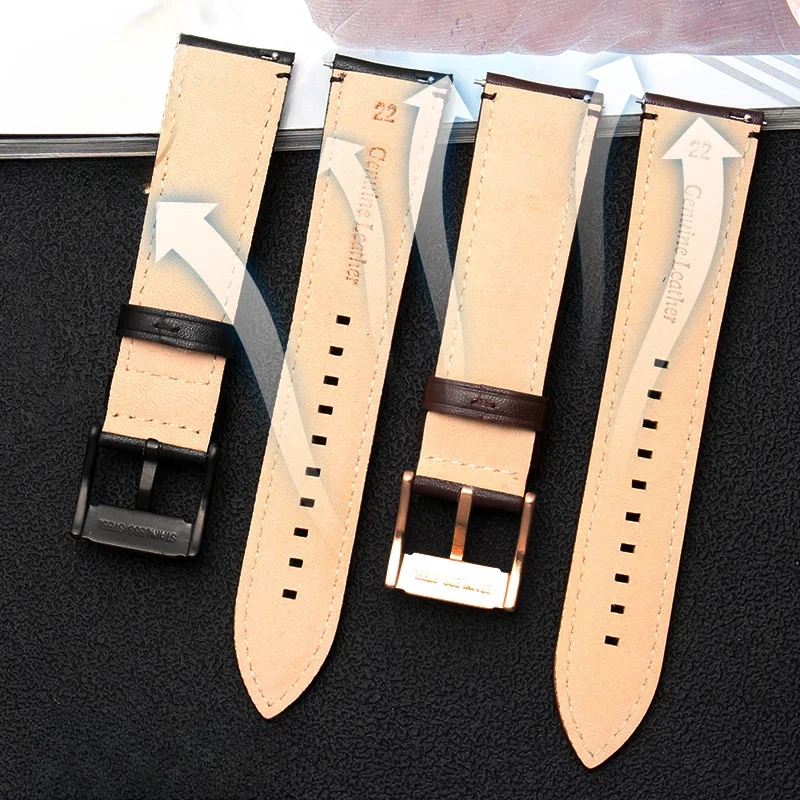 for Fossil Fashion Genuine Leather Men Quick Release Watch Strap Fs4735 Fs4812 Me3052 3054 24 22mm Needle Buckle Soft Watchband