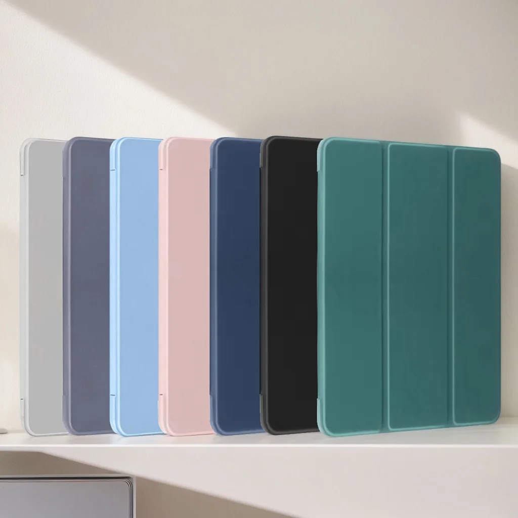 For Samsung Galaxy Tab A7 A8 A9 S6 Lite S7 S8 S9 S10 FE X200 X210 T220 P610 T500 Magnetic Flip Smart Cover Soft Silicone Shell