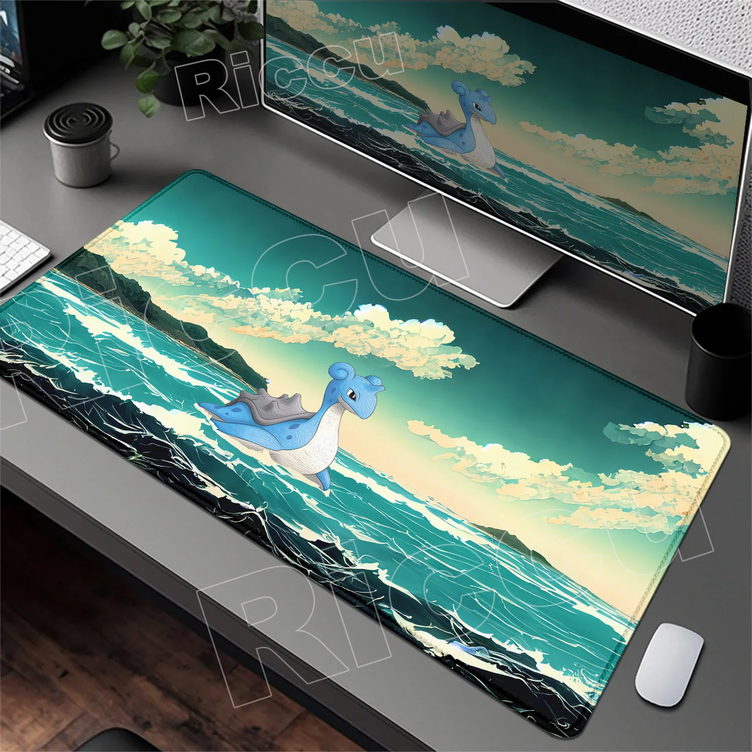 

Mouse Pad Large Gamer Gaming Accessories Speed Keyboard Lock Edge Rubber Lock Edge PC Desk Mat Laptop P-Pokemons Lapras Mousepad