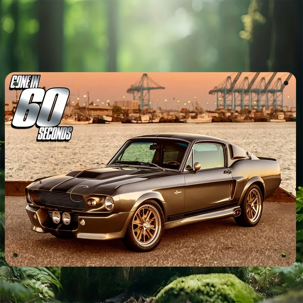 Vintage Eleanor Automobile Metal Tin Sign, Iron Wall Hanging Decor for Garage, Bar, Cafe, Man Cave - Multipurpose Retro Po