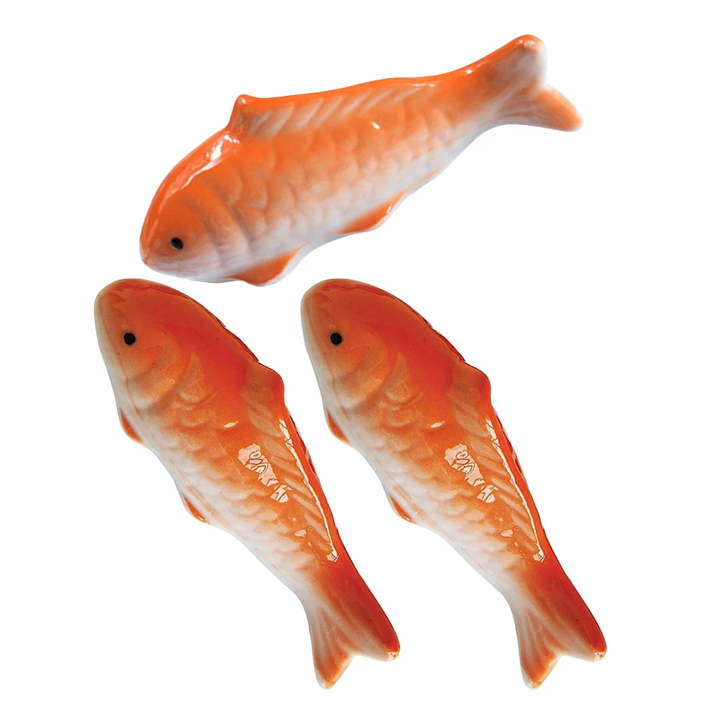 Floating Fish Aquarium Decor 3pcs Ceramic Koi Figurines for Fish Pond Small Artificial Fish Tank Decoration Tea Pet Ornaments