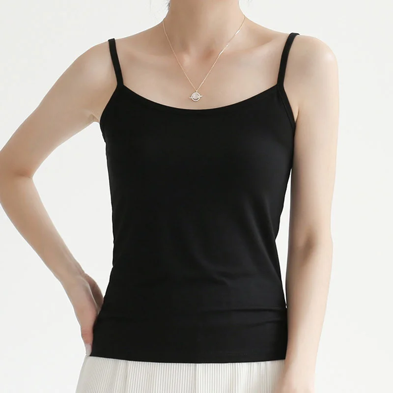 Frauen Sling Weste Sommer Crop Tops Mädchen Sexy Strap Baumwolle Camisoles Damen Ärmellose Sport Yoga Fitness Basis Weste Tops Weiß