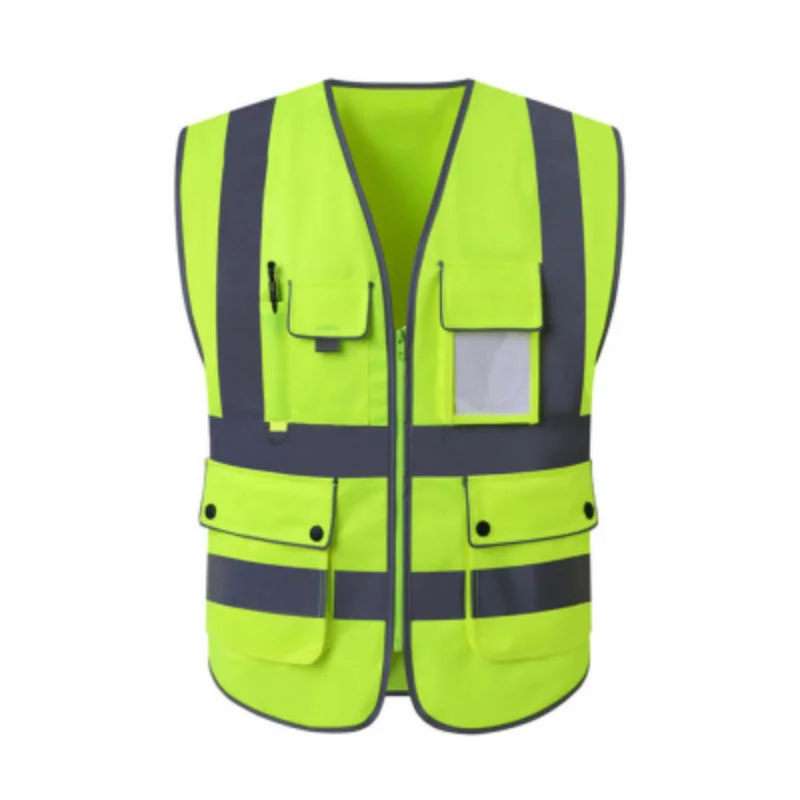 Imagem -05 - Visibilidade Reflective Zipper Front Segurança Vest com Tiras Workwear Construção Alta