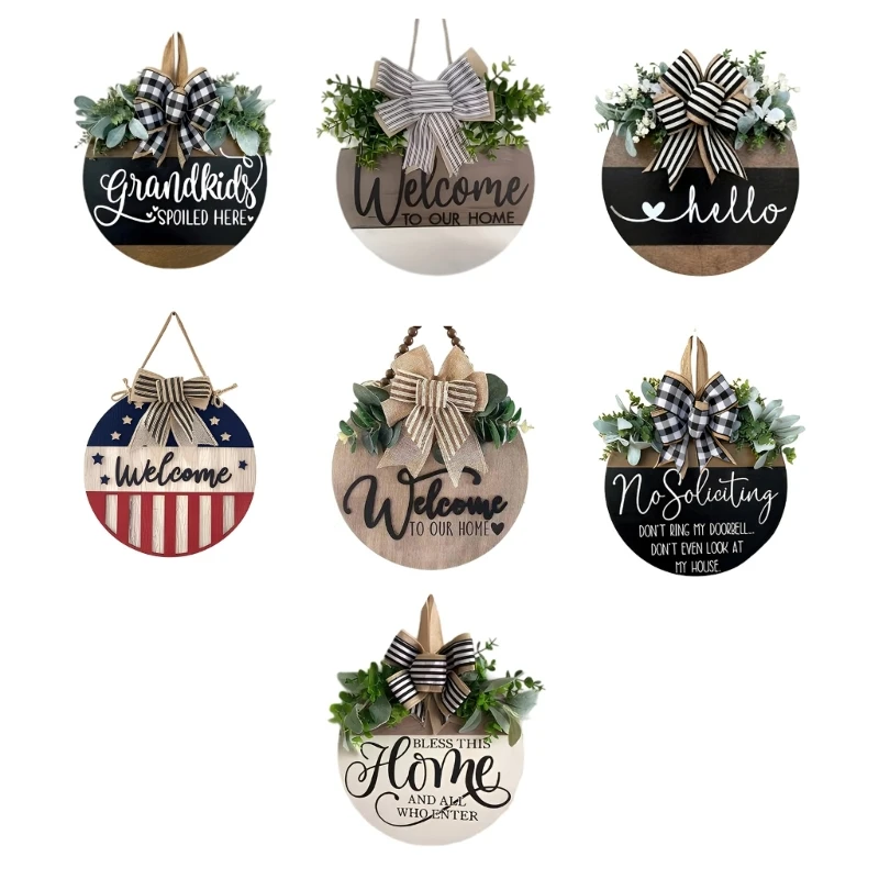 367A Unique Front Door Decoration Country Design 33cm Round Plaque Porch Decors