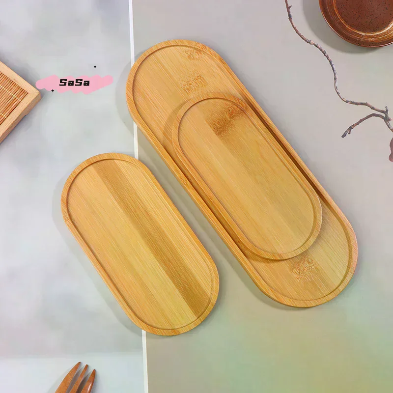 Bandeja multiusos de bambú, posavasos de madera, bandeja para macetas, posavasos para tazas, plato decorativo para cocina, posavasos creativo, tapete para taza de café