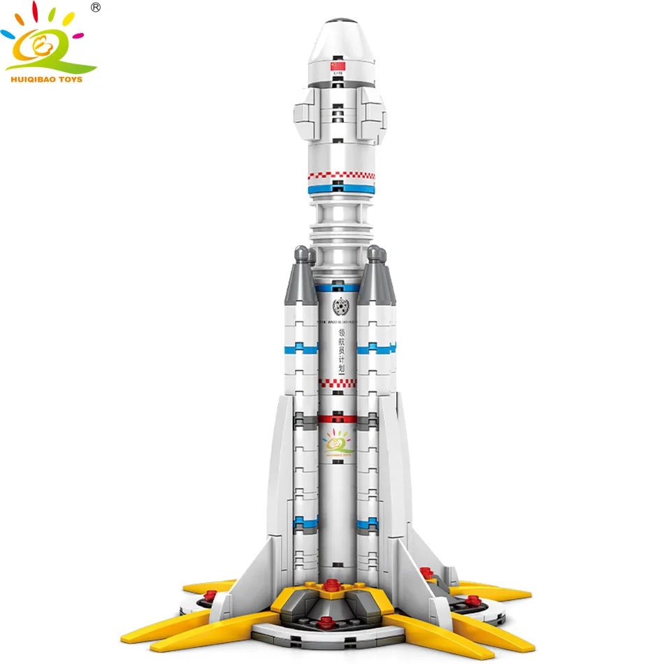 HUIQIBAO 332pcs Wandering Earth Launch Shuttle Rocket Building Blocks City Space Astronaut Construction Bricks Toy For Children