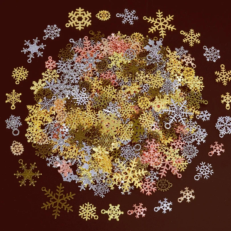 10/30/50Pcs Zufällige Mischung Bunte Schneeflocke Serie Legierung Vintage Anhänger Für DIY Halskette Schmuck Machen zubehör Liefert