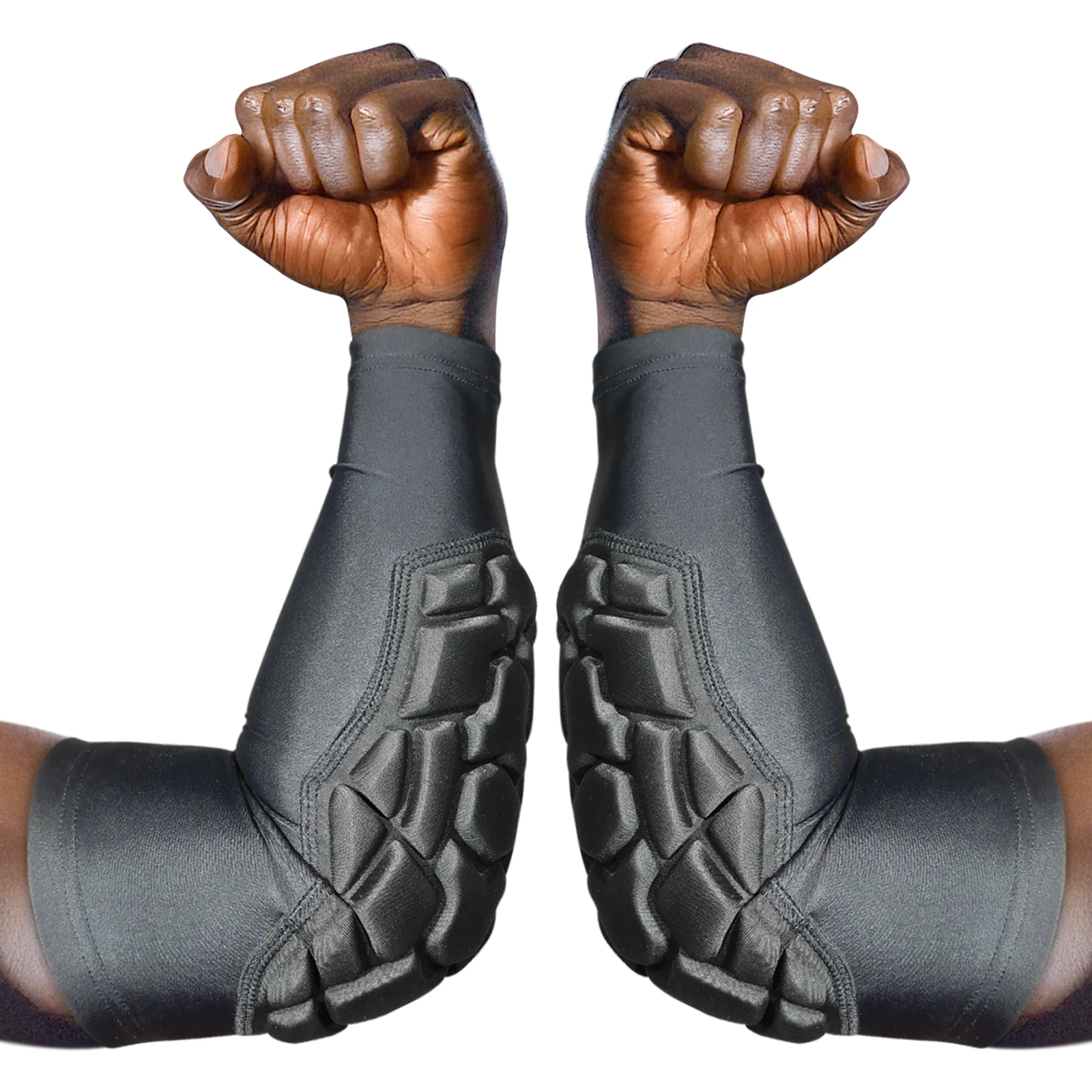 AVIVOR 2PCS Padded Elbow Forearm Sleeves Wide Coverage Compression Arm Protective Support for Basketball, Football, Volleyball