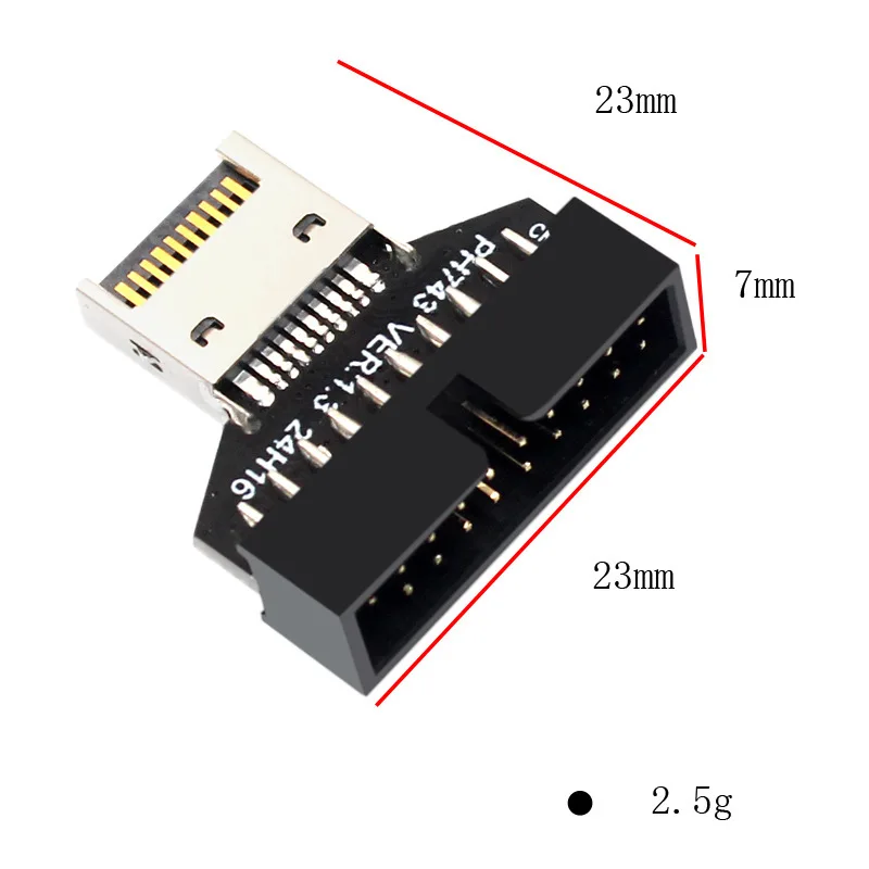 

20Gbps USB 3.1 Type-E IDC Socket Front Panel Header to 20Pin USB 3.0 Header Extension Adapter for Desktop Motherboard