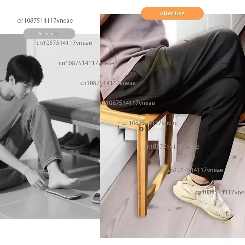 Wall-Mounted Foldable Bamboo Shoe-Standing Stool & Invisible Bench for Entryway/Doorway & Gym-Modern Minimalist Design