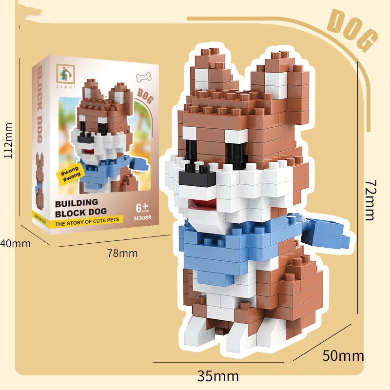 New Pet Teddy Husky Dog And Cat Toy Small Particle Building Blocks Puzzle Assembled Children\'s Toys